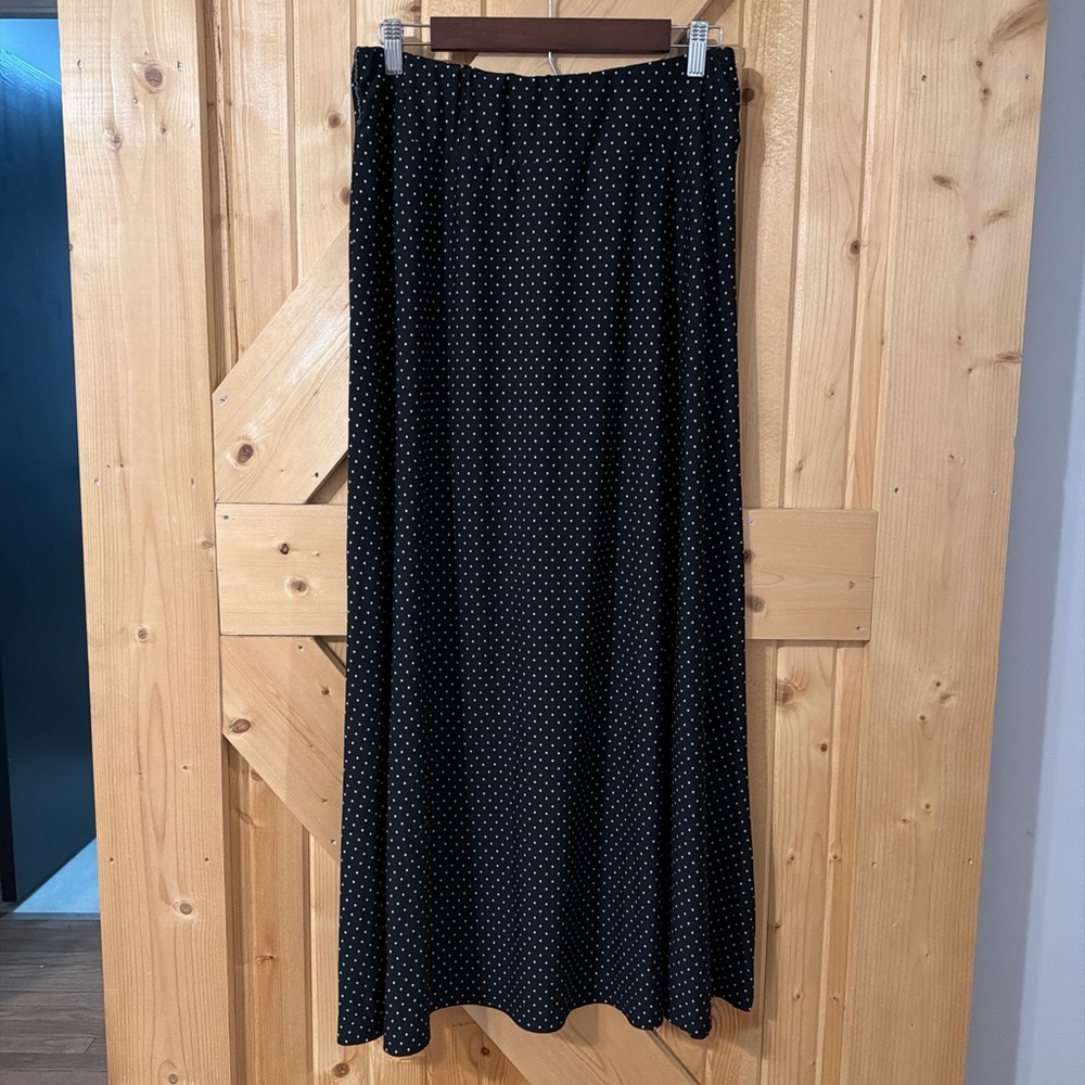 Robert Louis black polka dot maxi skirt